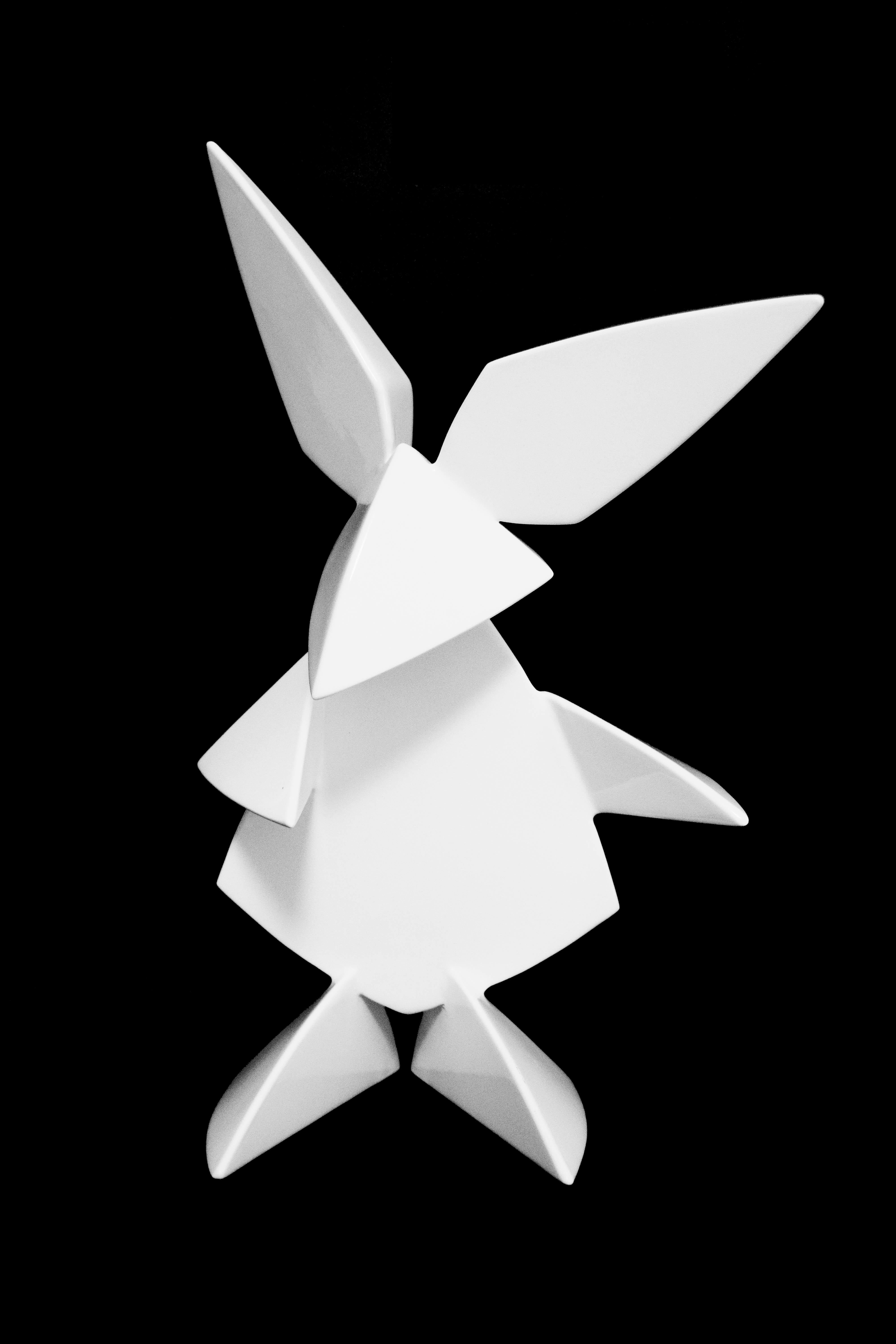 Marcelo Ortiz Still-Life Sculpture - Mr. Rabbit Metal with Enamel Paint Sculpture