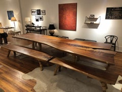 Marcelo Villegas Large Cedar Table with Four Benches