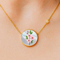 March birth month flower pendant - Cherry flower pendant