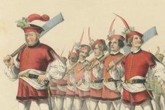 March of the Butchers and Tanners in the Festive Procession of Bern, 1855 Litho