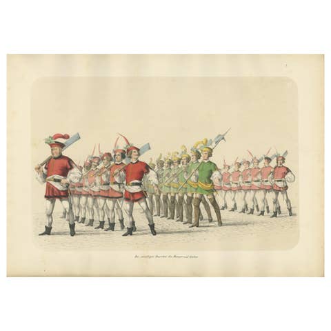 March of the Butchers and Tanners in the Festive Procession of Bern, 1855 Litho