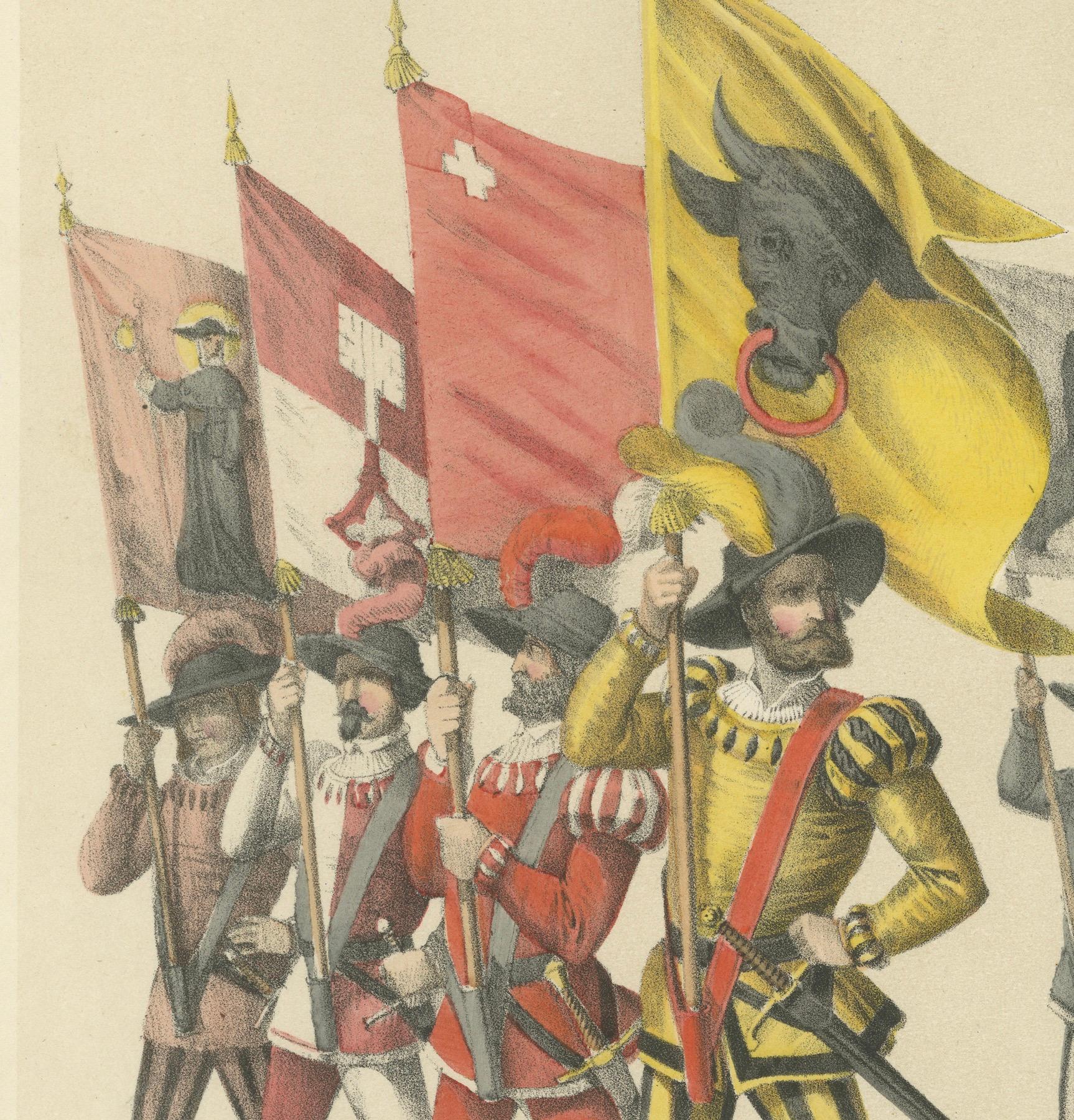 March of the Confederates – The United Cantons and Their Proud Banners, 1855 For Sale 1