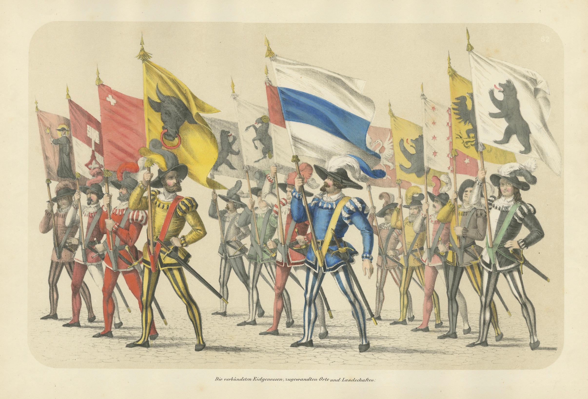 March of the Confederates – The United Cantons and Their Proud Banners, 1855 For Sale 2
