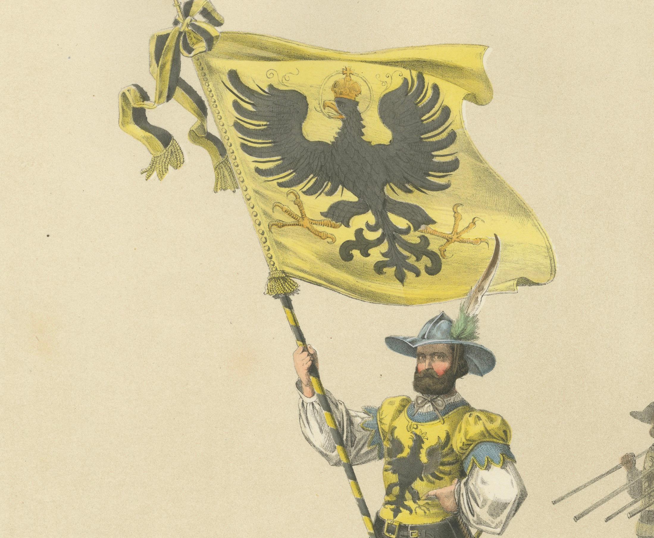 March of the Imperial Guards in the Bernese Festive Procession, 1855 Lithograph For Sale 1