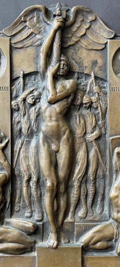 "March on Rome, " Bronze with Male Nudes Marking the 1922 Fascist Rise to Power