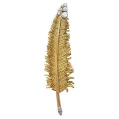 Marchak 0,30 Karat Runder Brillant H VS1 Diamant 18 Karat Gelbgold Pin