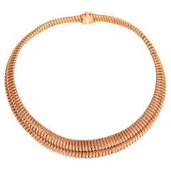 Marchak 18 Carat Yellow Gold Choker Necklace Double Twisted Mesh