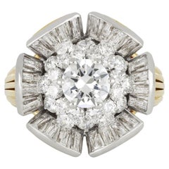 Marchak diamond cocktail ring, French, circa 1950.
