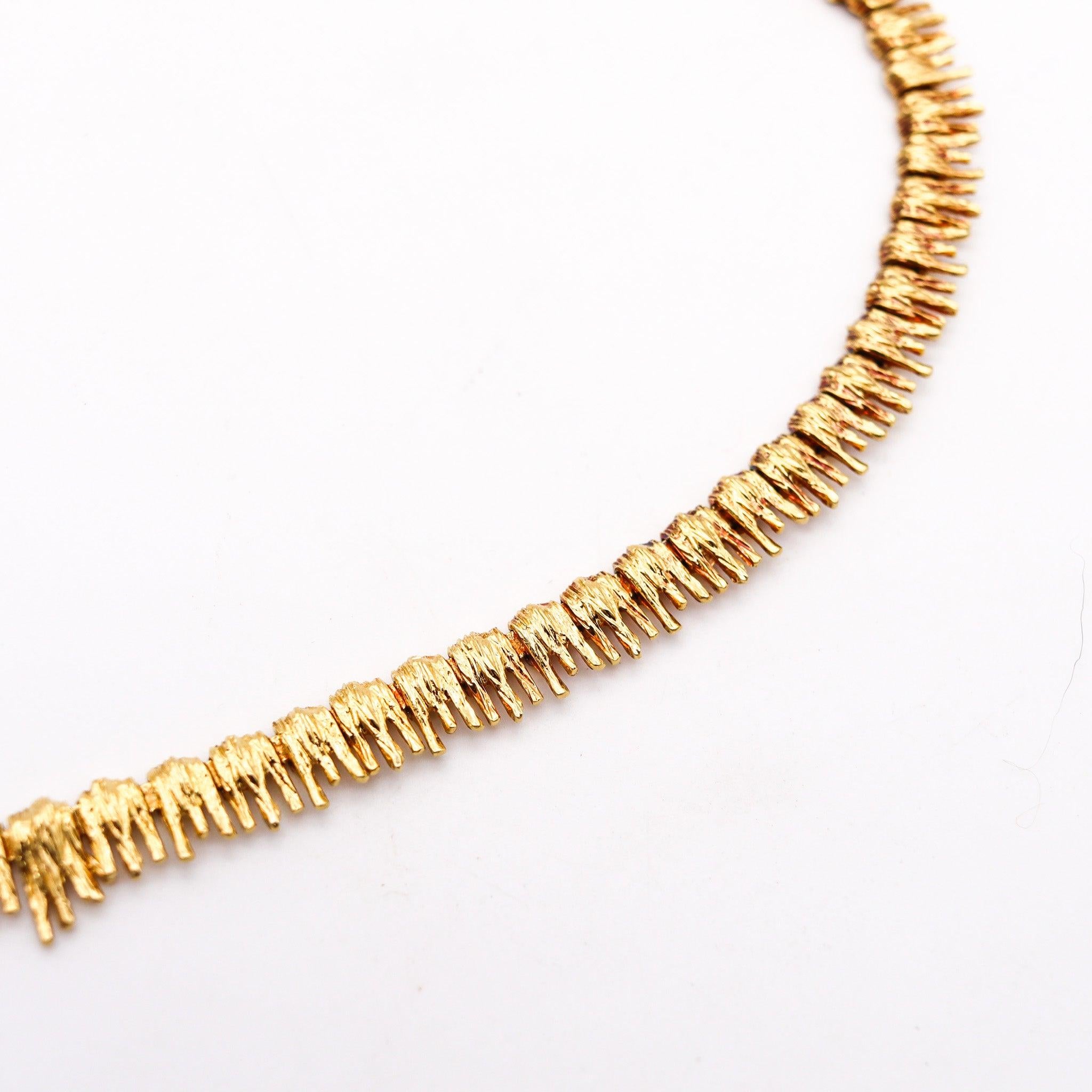 Women's MARCHAK Paris 1950 Retro Modernist Necklace In 18Kt Gold With White Diamonds