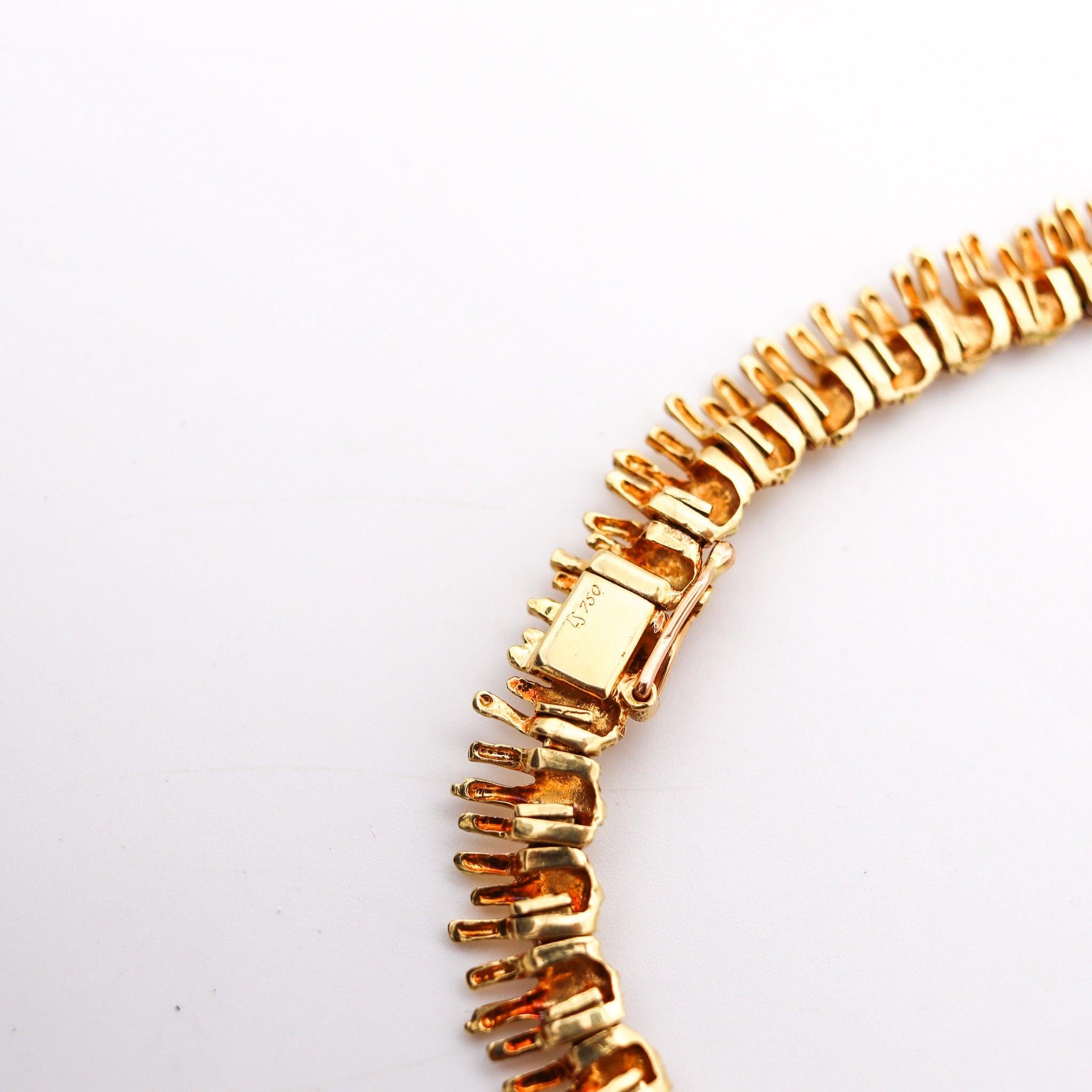 MARCHAK Paris 1950 Retro Modernist Necklace In 18Kt Gold With White Diamonds 2