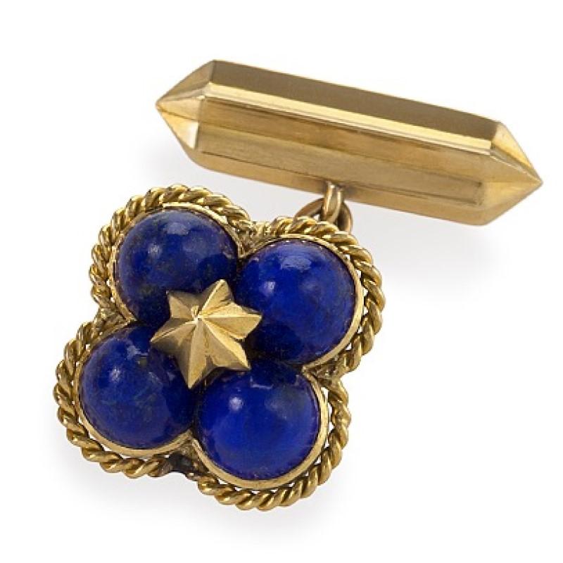 Marchak Paris 1960s Lapis Lazuli and Gold Cufflinks In Excellent Condition In New York, NY