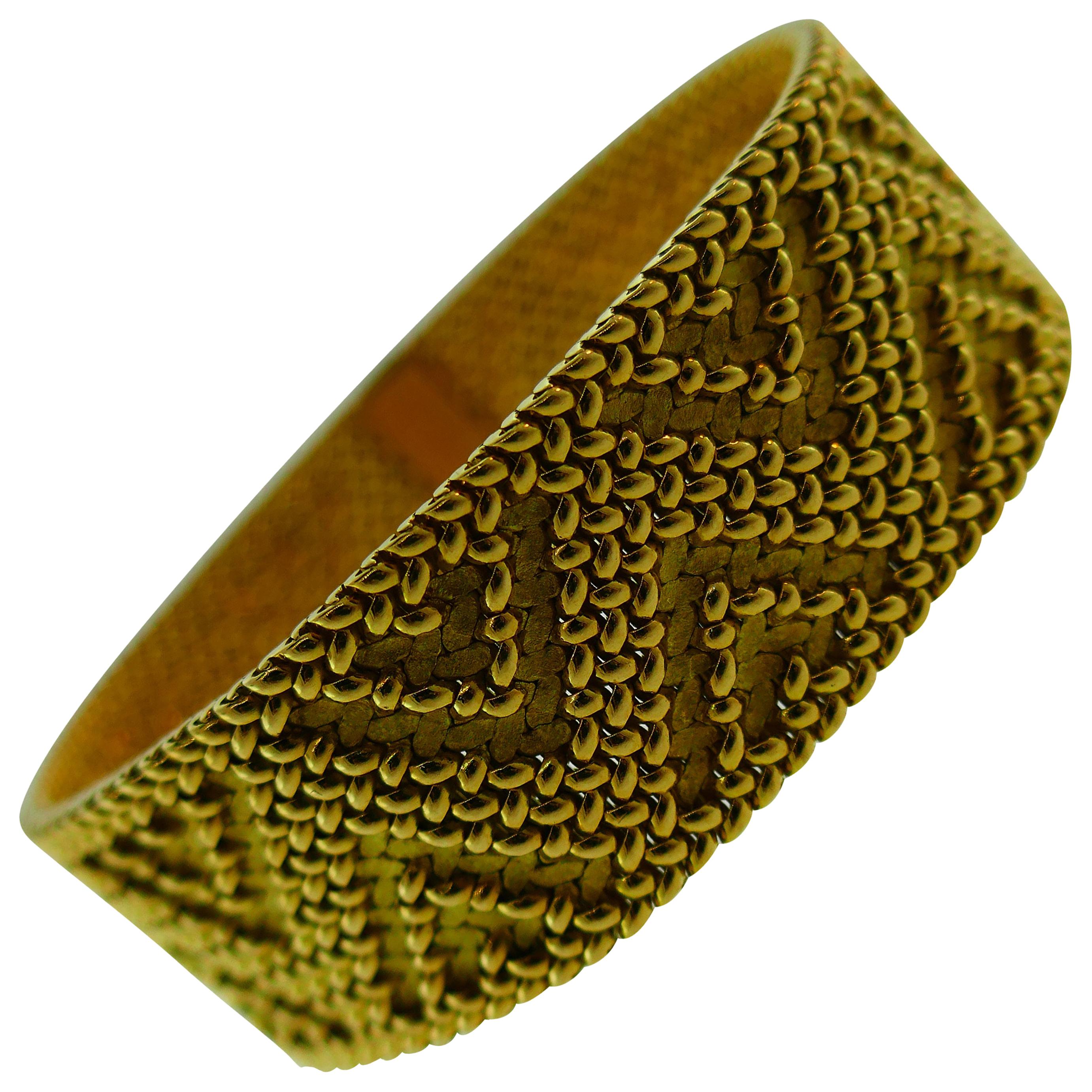 Marchak Paris Georges Lenfant 18 Karat Gold Woven Bracelet circa 1960s Vintage