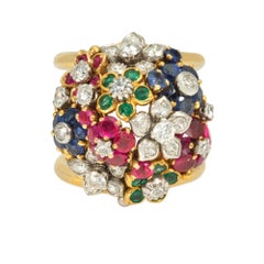 Anello "Giardinetto" Multigem di Marchak, Parigi, metà del secolo scorso