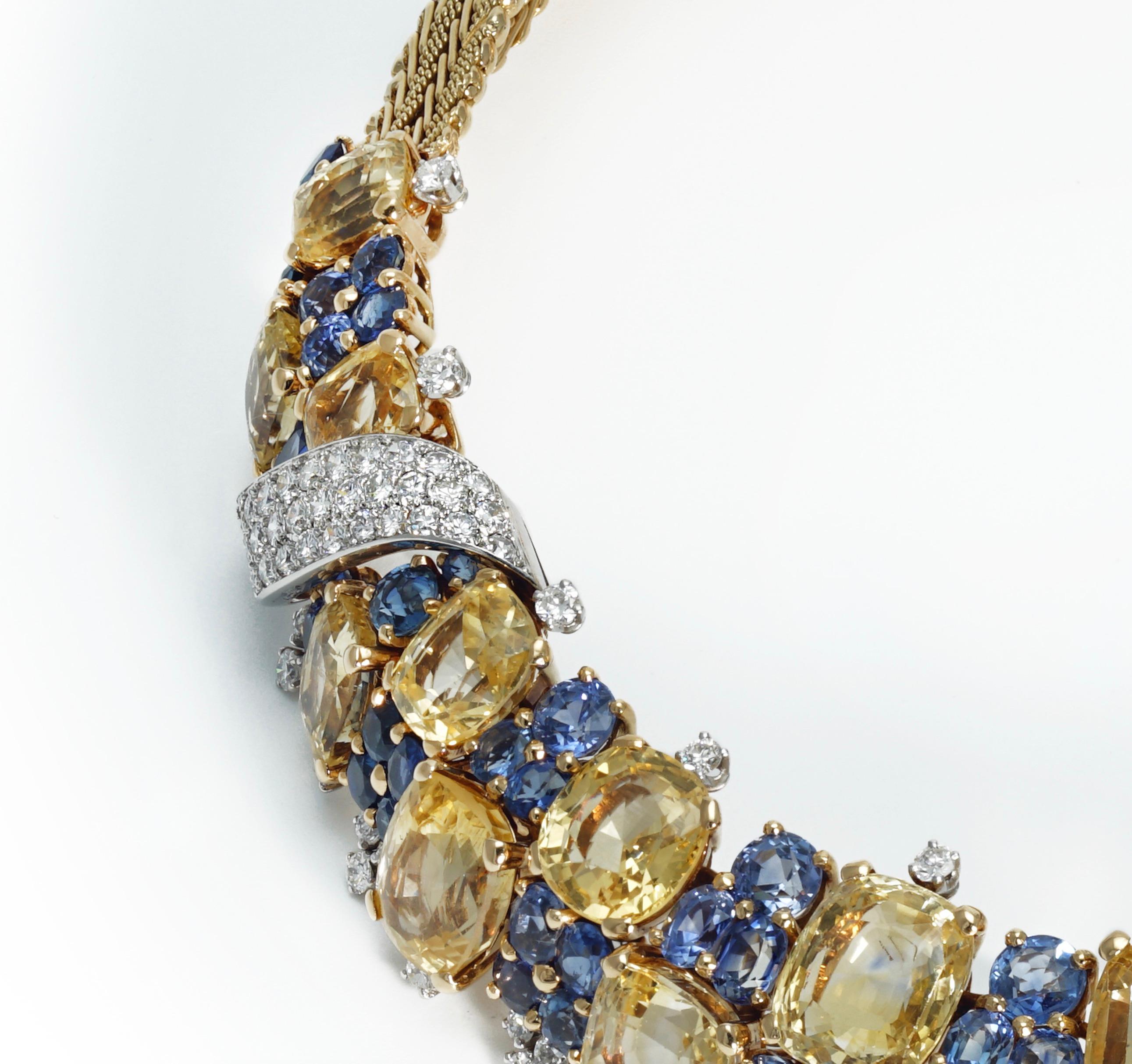 Marchak Sapphires Necklace In Excellent Condition In Monte Carlo, MC