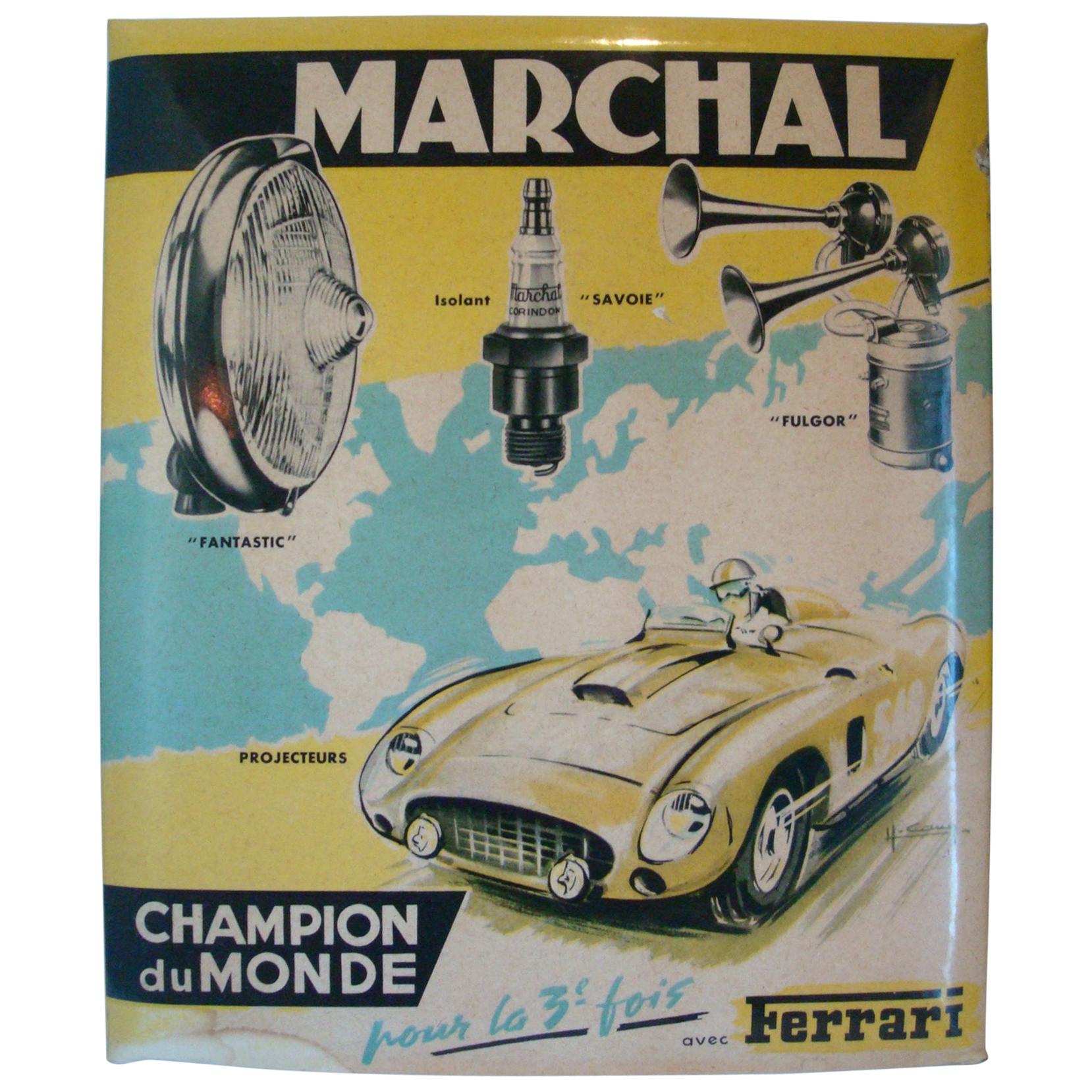 Marchal Ferrari 375 Plus Accessory Counter Advertising Sign, ca 1950’s For Sale