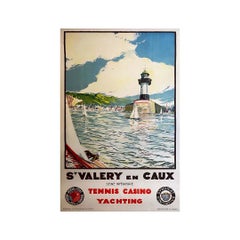 1936 Cartel de viaje original - St Valery En Caux Seine-inférieure