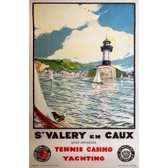 1936 Affiche de voyage originale - St Valery En Caux Seine-inférieure