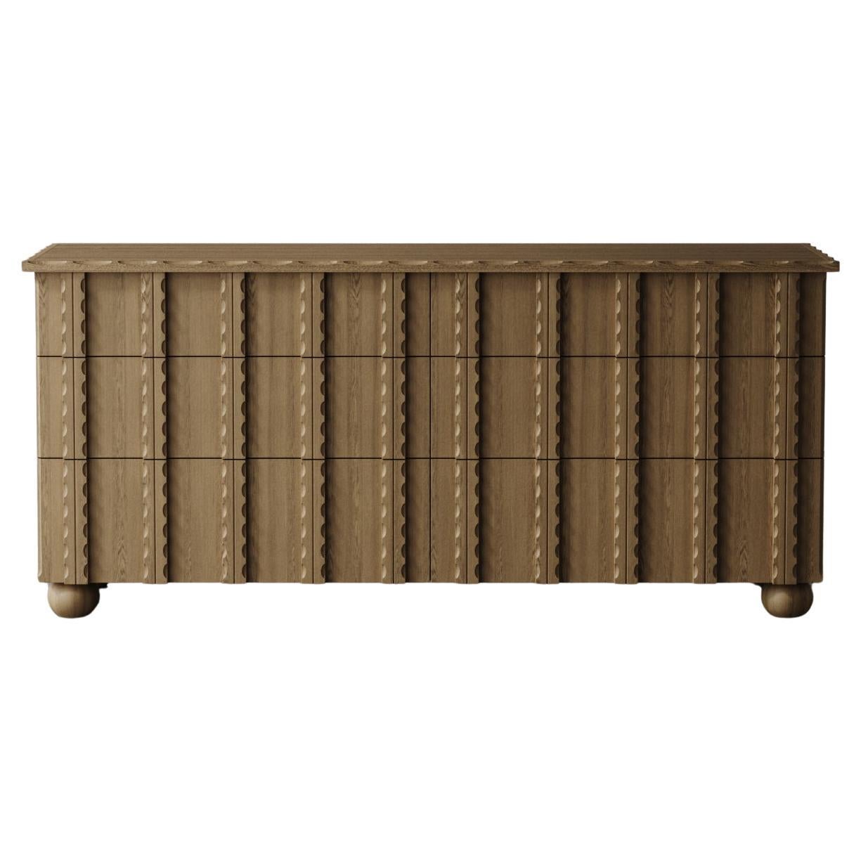 "Marchand" Scalloped Oak Dresser by Christiane Lemieux
