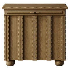 "Marchand" Scalloped Oak Nighstand by Christiane Lemieux