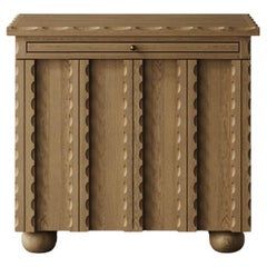 "Marchand" Scalloped Oak Nighstand by Christiane Lemieux