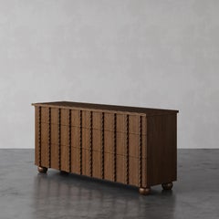 "Marchand" Scalloped Walnut Dresser by Christiane Lemieux
