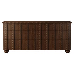 "Marchand" Scalloped Walnut Dresser by Christiane Lemieux