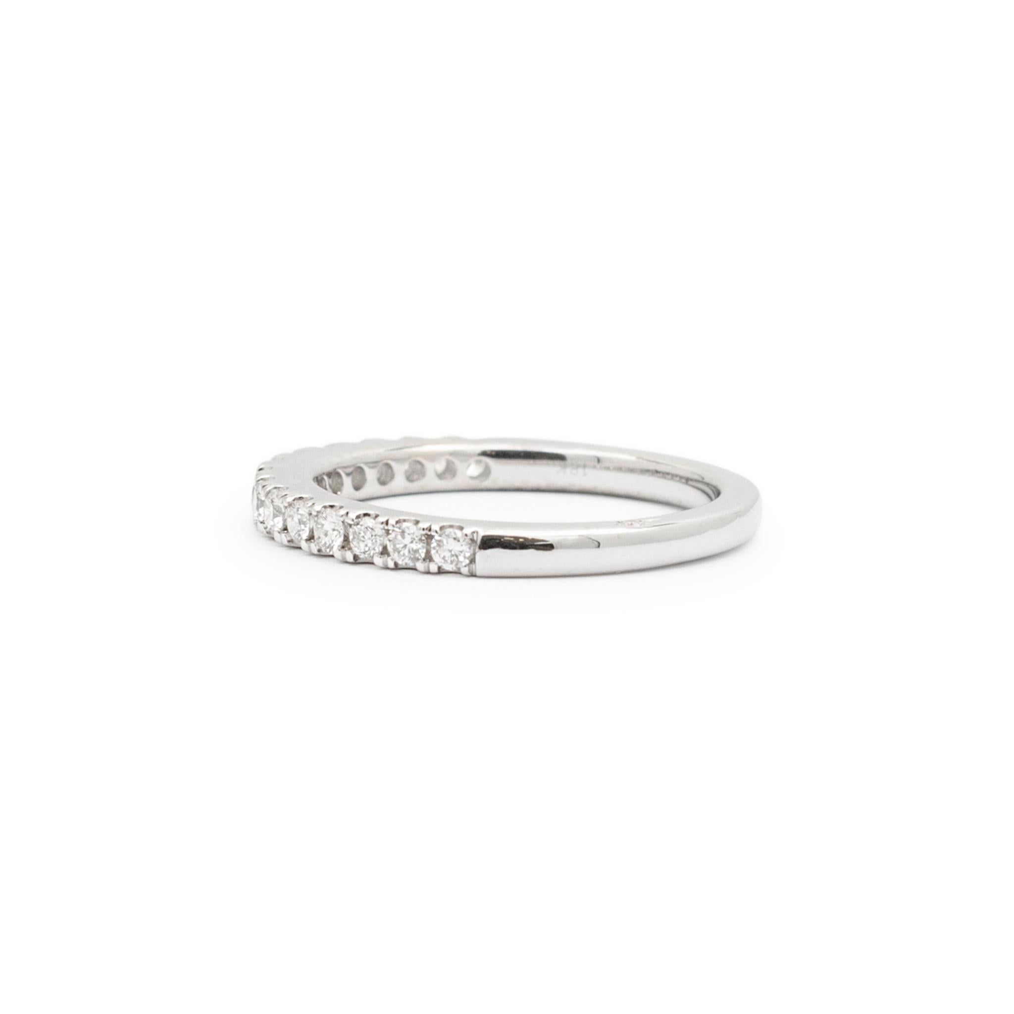 Women's Marchesa 18K White Gold Diamond Wedding Band For Sale