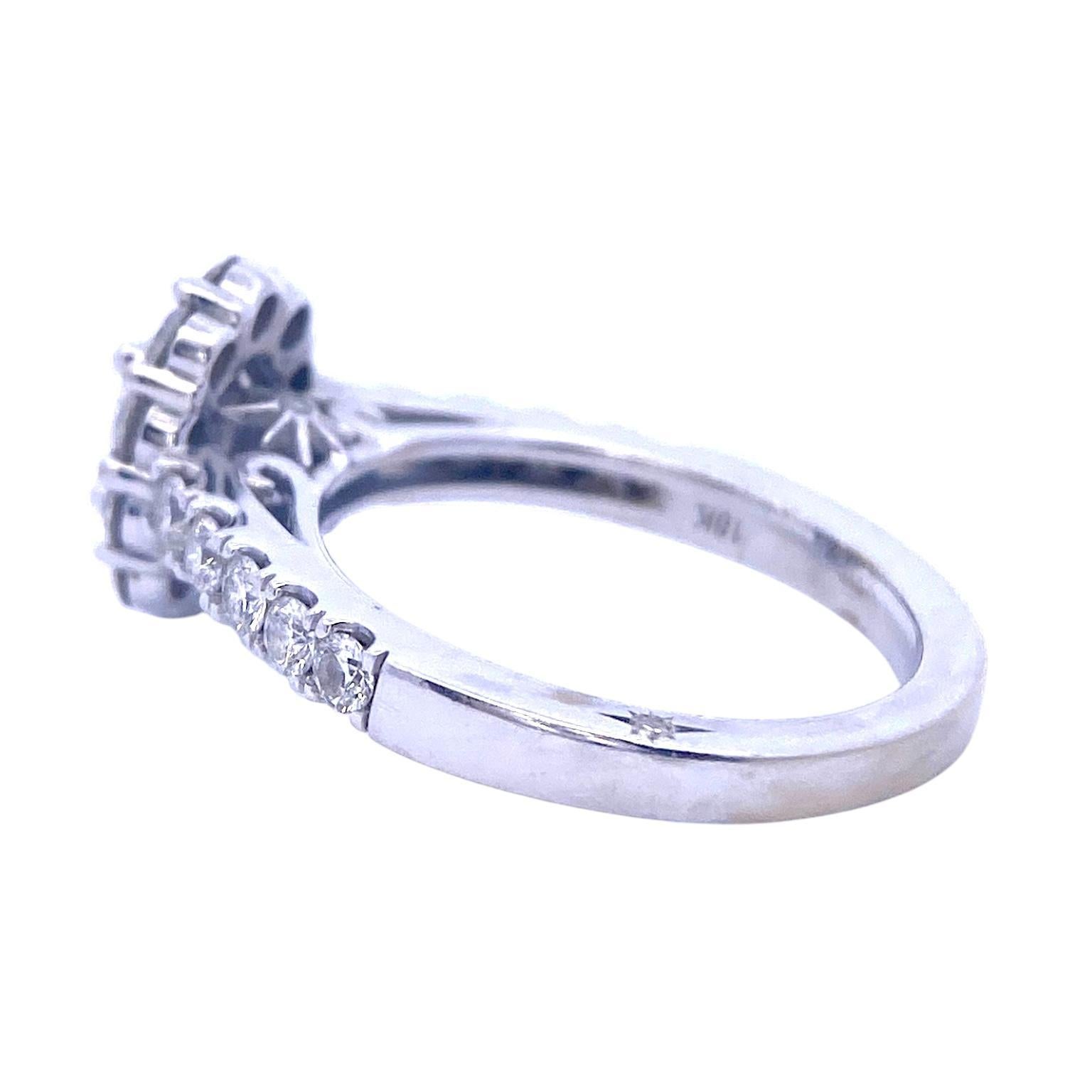 Contemporary Marchesa 18K White Gold Oval Diamond Engagement Ring For Sale