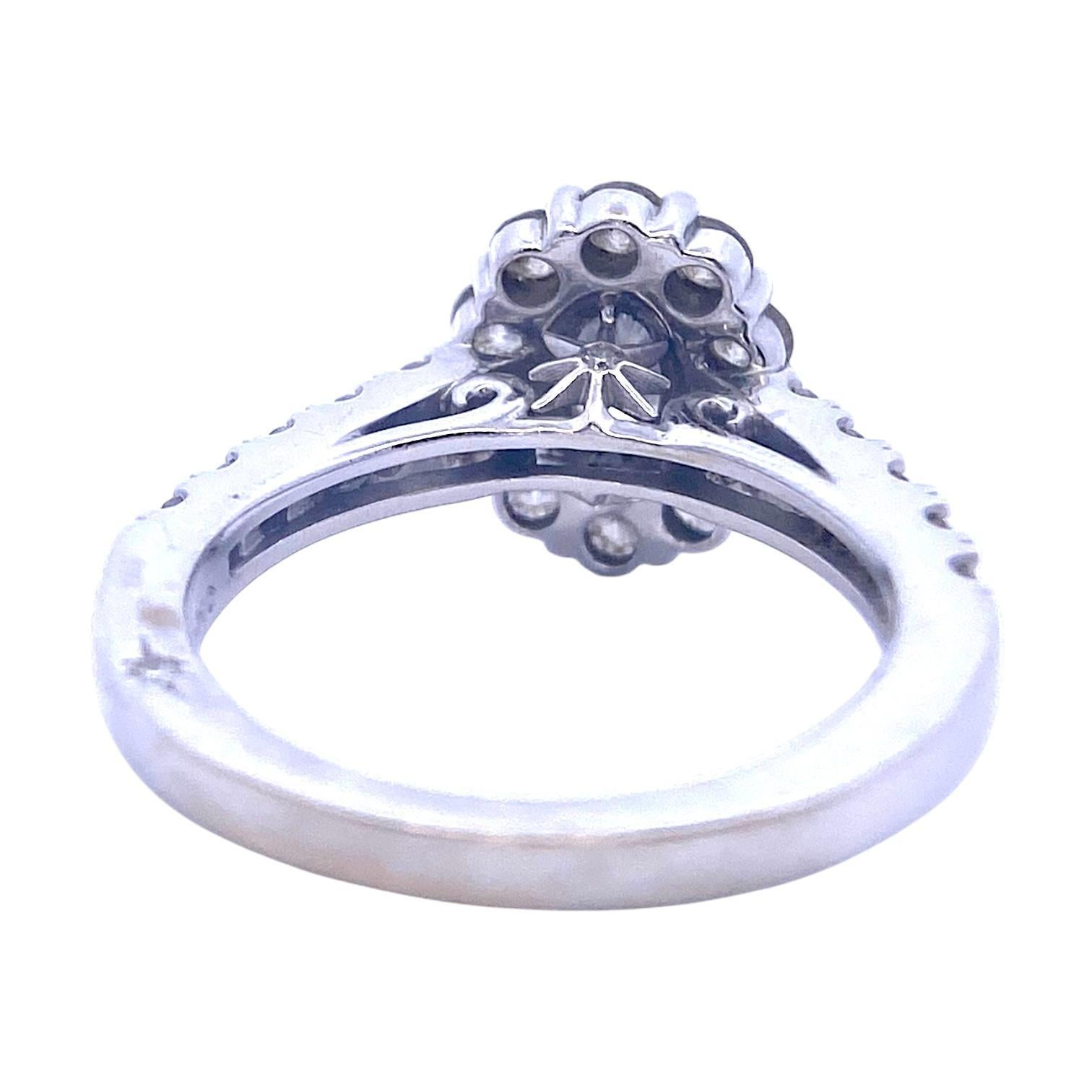 Oval Cut Marchesa 18K White Gold Oval Diamond Engagement Ring For Sale