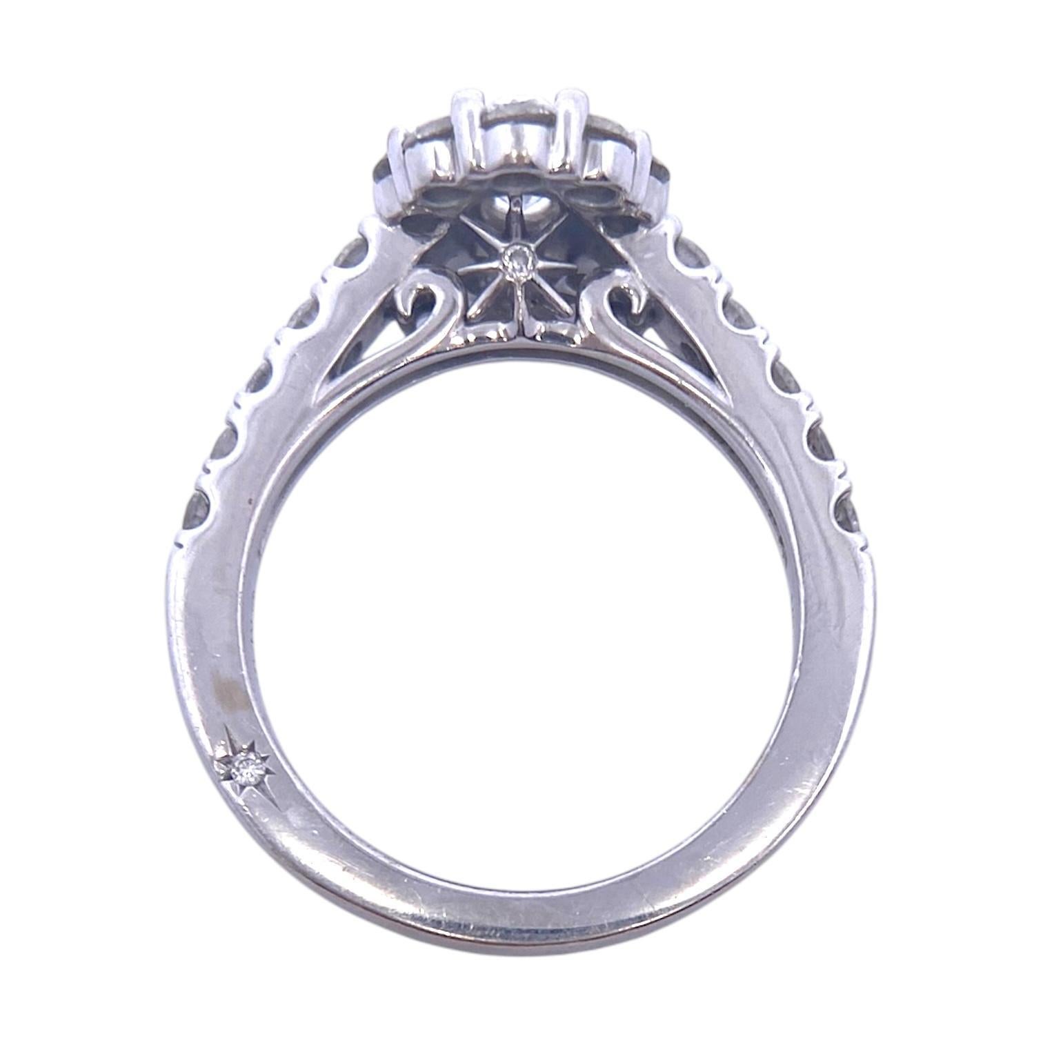 Marchesa 18K White Gold Oval Diamond Engagement Ring For Sale 1
