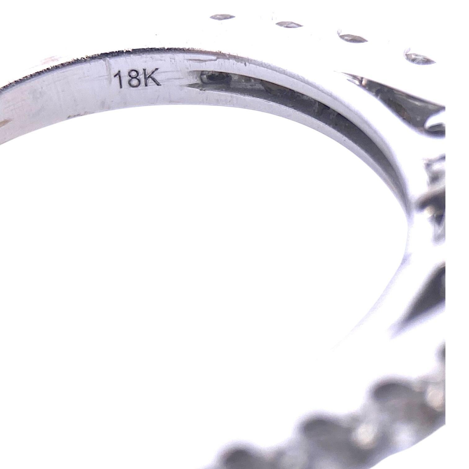 Marchesa 18K White Gold Oval Diamond Engagement Ring For Sale 3