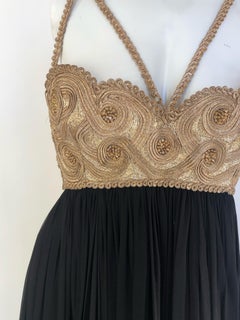 Marchesa black and gold empire gown