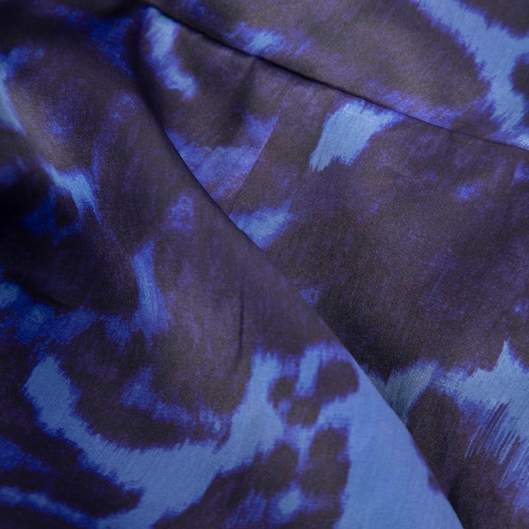 Marchesa Blue Silk Leopard Pattern Dress Size XXL In Good Condition For Sale In London, GB
