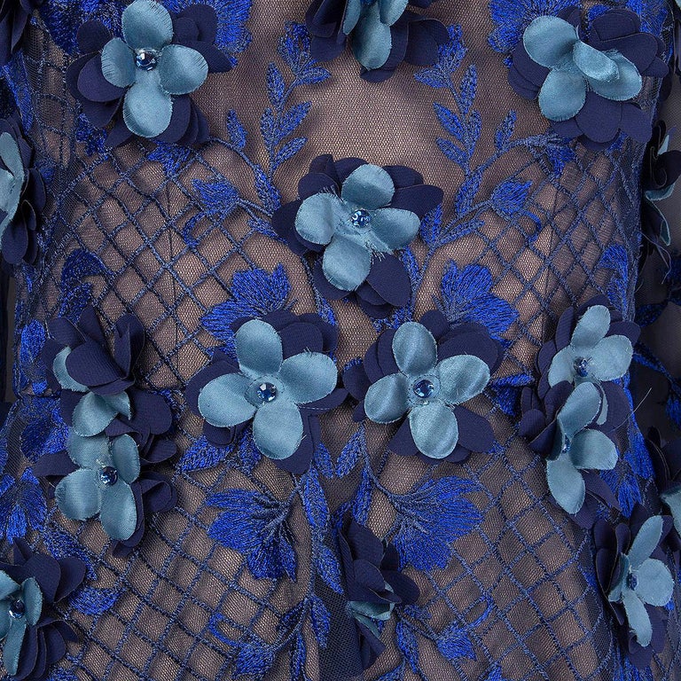 MARCHESA NOTTE blue SHEER FLORAL EVENING Dress 0 XS For Sale at 1stDibs | marchesa notte blue dress, marchesa notte blue embroidered dress, blue sheer dress MARCHESA NOTTE blue SHEER FLORAL EVENING Dress 0 XS For Sale at 1stDibs | marchesa notte blue dress, marchesa notte blue embroidered dress, blue sheer dress