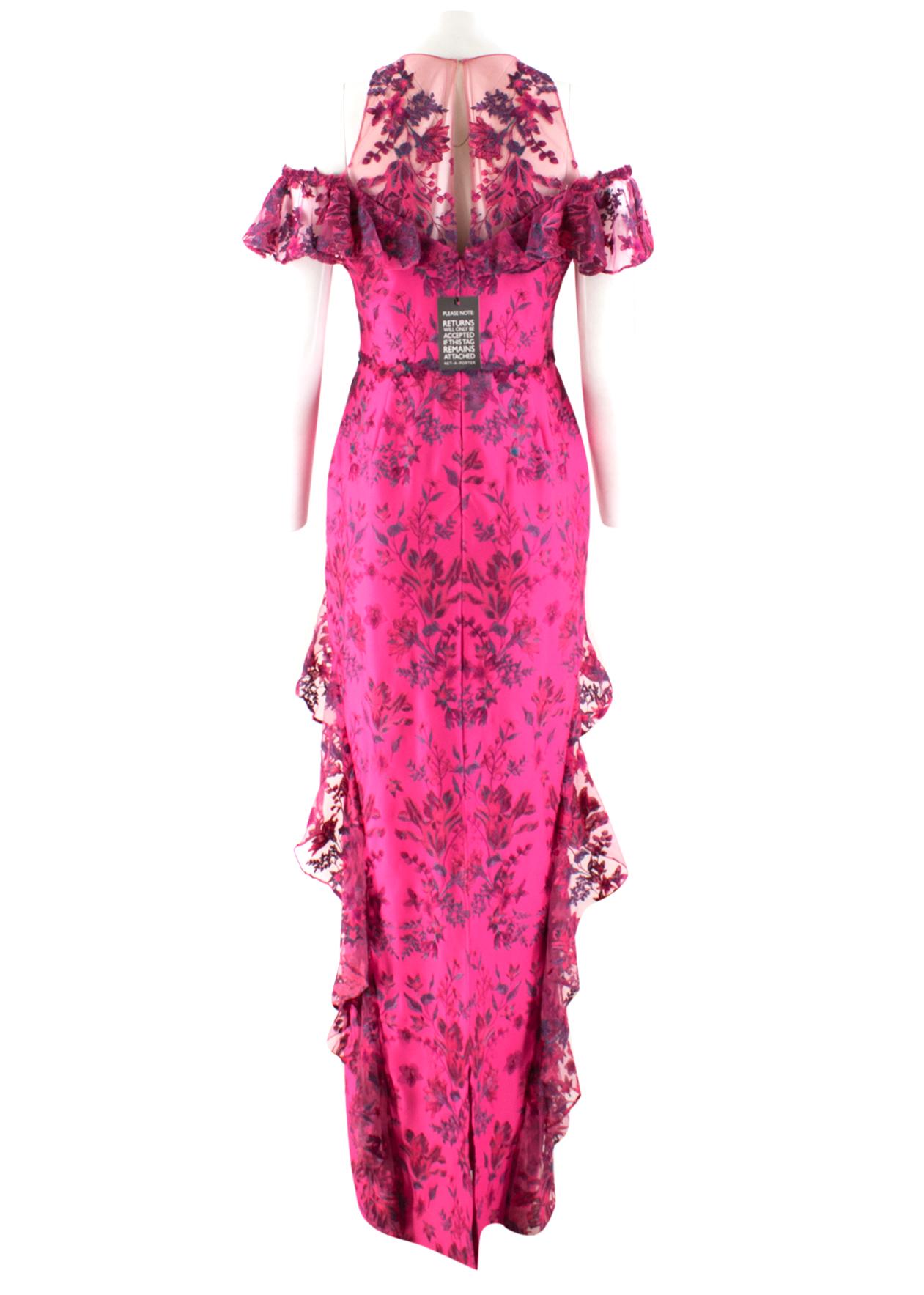 marchesa notte cold shoulder dress