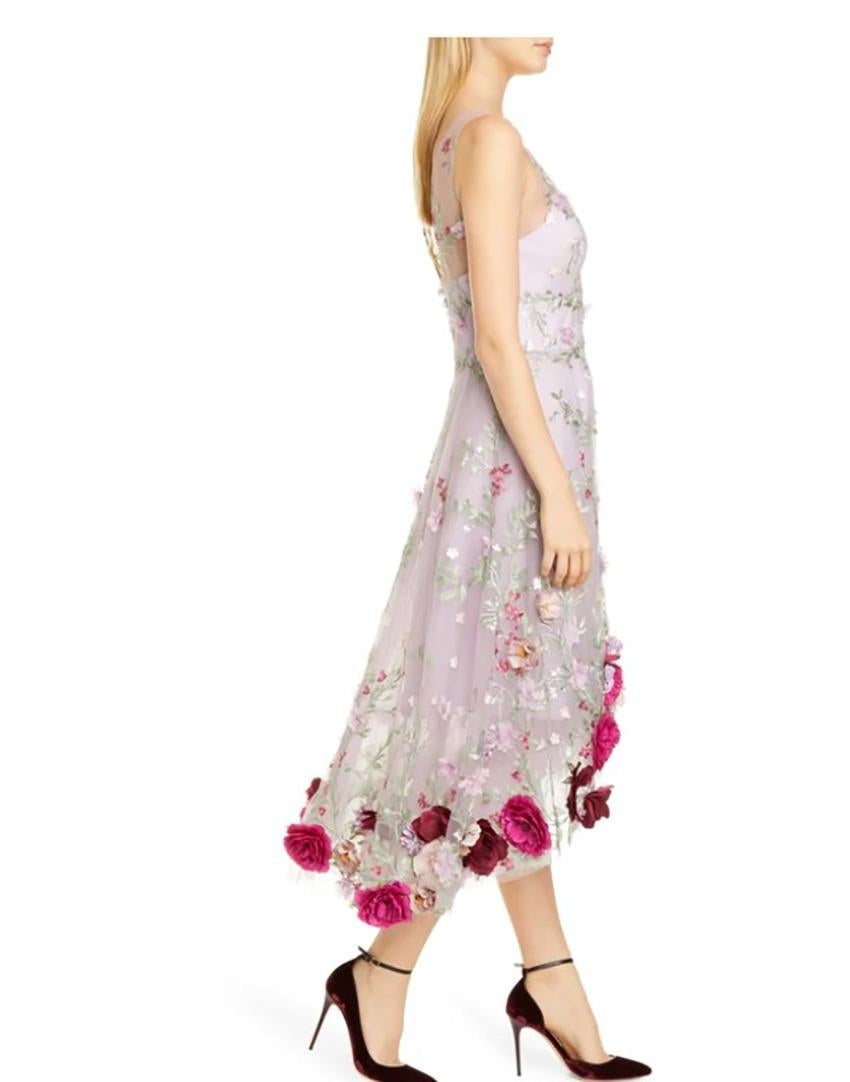 MARCHESA NOTTE FLORAL - APPLIQUE EMBROIDERED DRESS Gr. 8 Damen