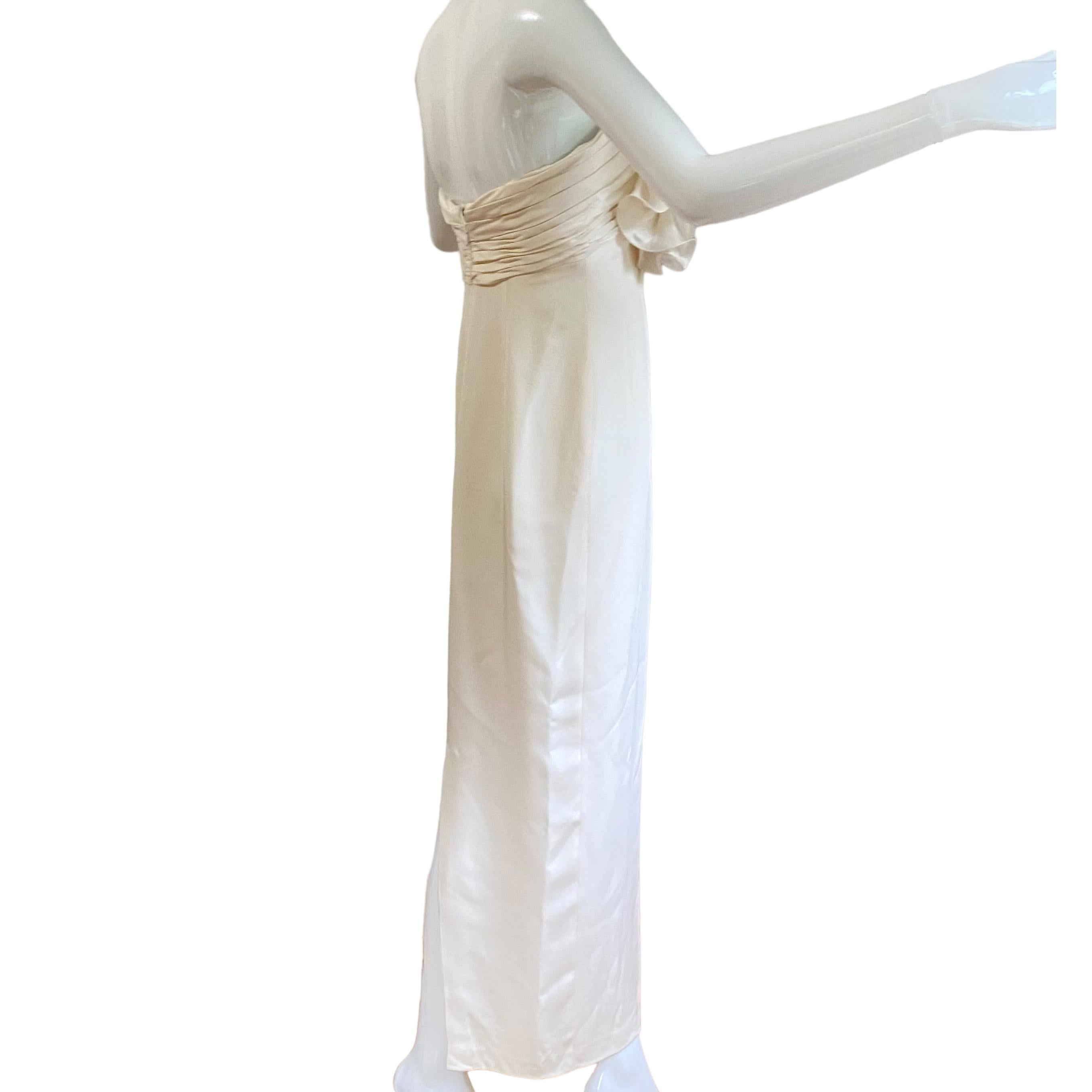 Beige Marchesa Notte NWOT Strapless Ivory Gown  For Sale