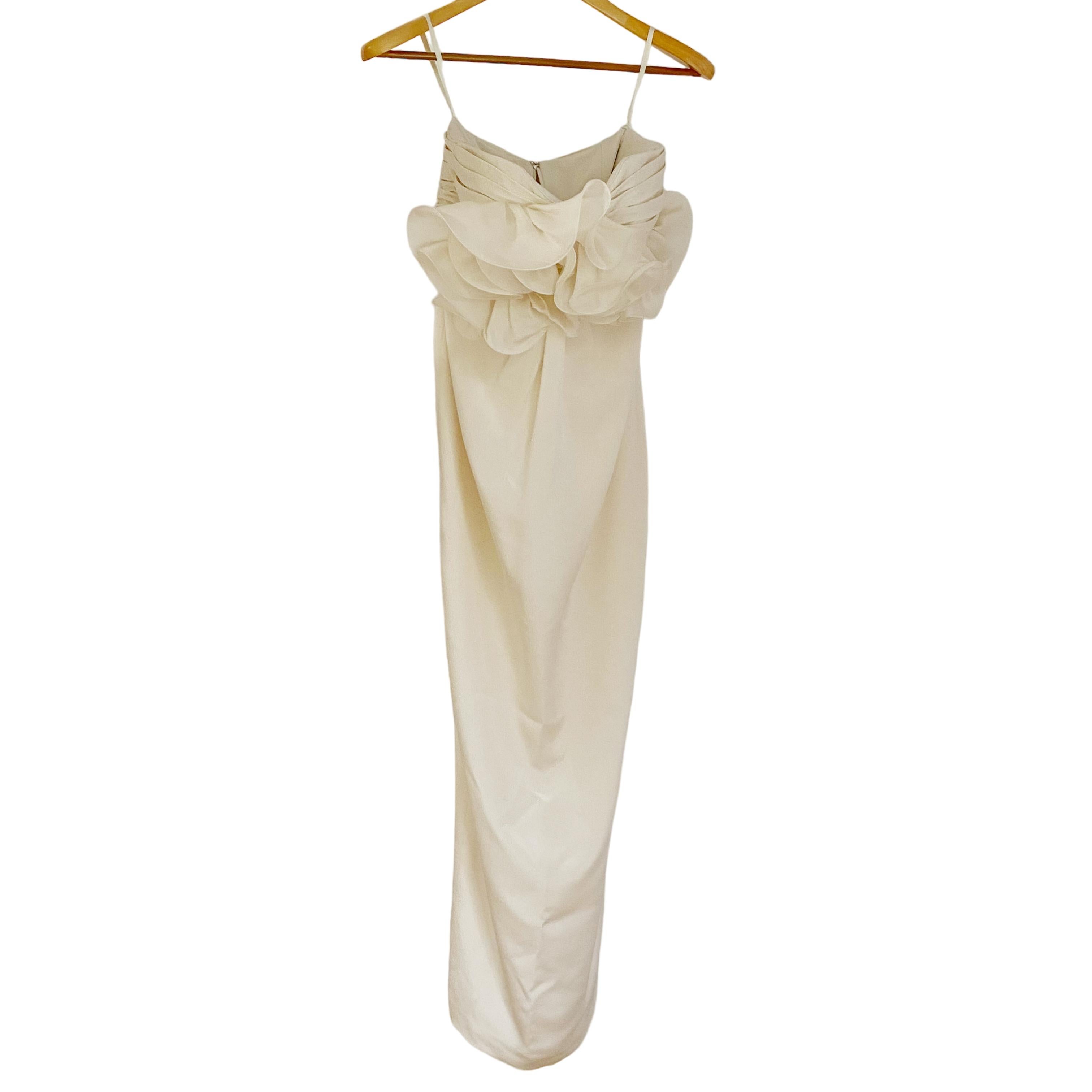 Marchesa Notte NWOT Trägerloses elfenbeinfarbenes Kleid  im Angebot 1