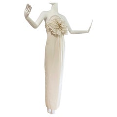 Used Marchesa Notte NWOT Strapless Ivory Gown 