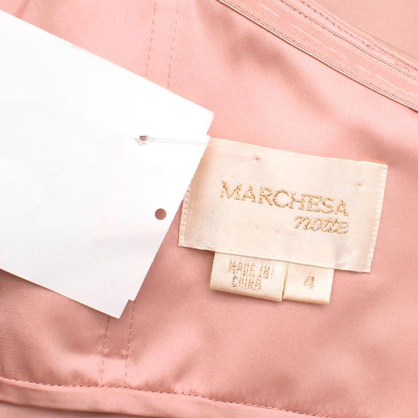 Orange Marchesa Notte Pink Silk Strapless Embellished Dress 4 US