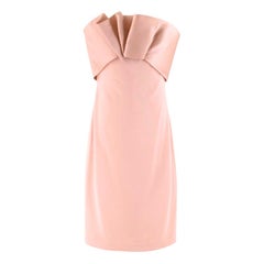 Used Marchesa Notte Pink Silk Strapless Embellished Dress 4 US