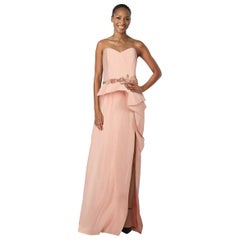 Marchesa Notte Rosa trägerloses Kleid mit Perlenverzierung Größe XL