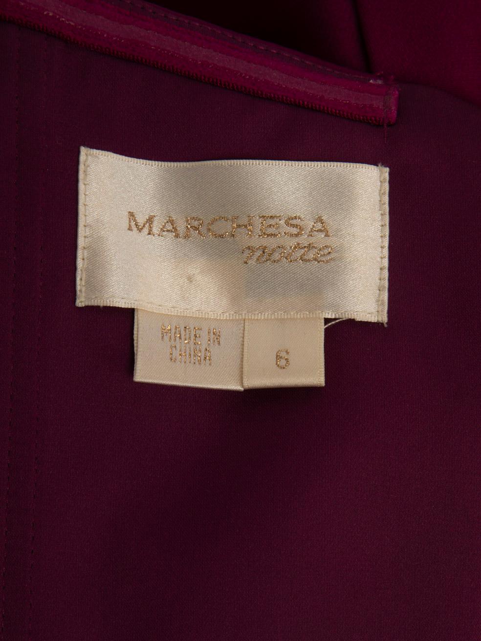 Marchesa Notte, abito senza spalline in seta viola, taglia M. in vendita 5