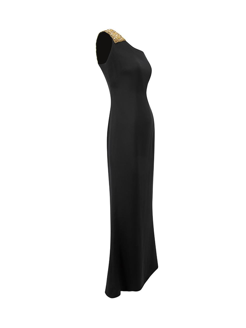 CONDITION is Very good. Hardly any visible wear to dress is evident, the hanger ribbons have been removed on this used Marchesa Notte designer resale item. 



Details


Black

Silk

Maxi gown

One shoulder

Golden beads embellishment on