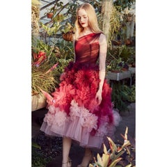 MARCHESA One Shoulder Floral Dress