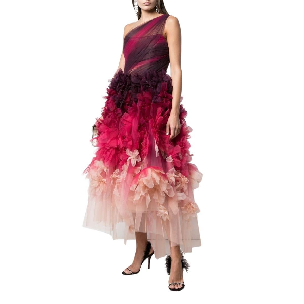 MARCHESA Vestido floral con un hombro US 2 en Nuevo estado para la venta en Brossard, QC