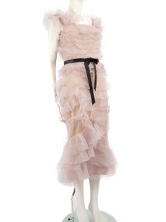 Vestito midi con volant di Marchesa viola taglia XL