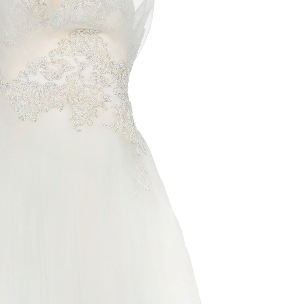 Marchesa Ruffle Embellished Wedding Dress XS In Good Condition In Dubai, Al Qouz 2