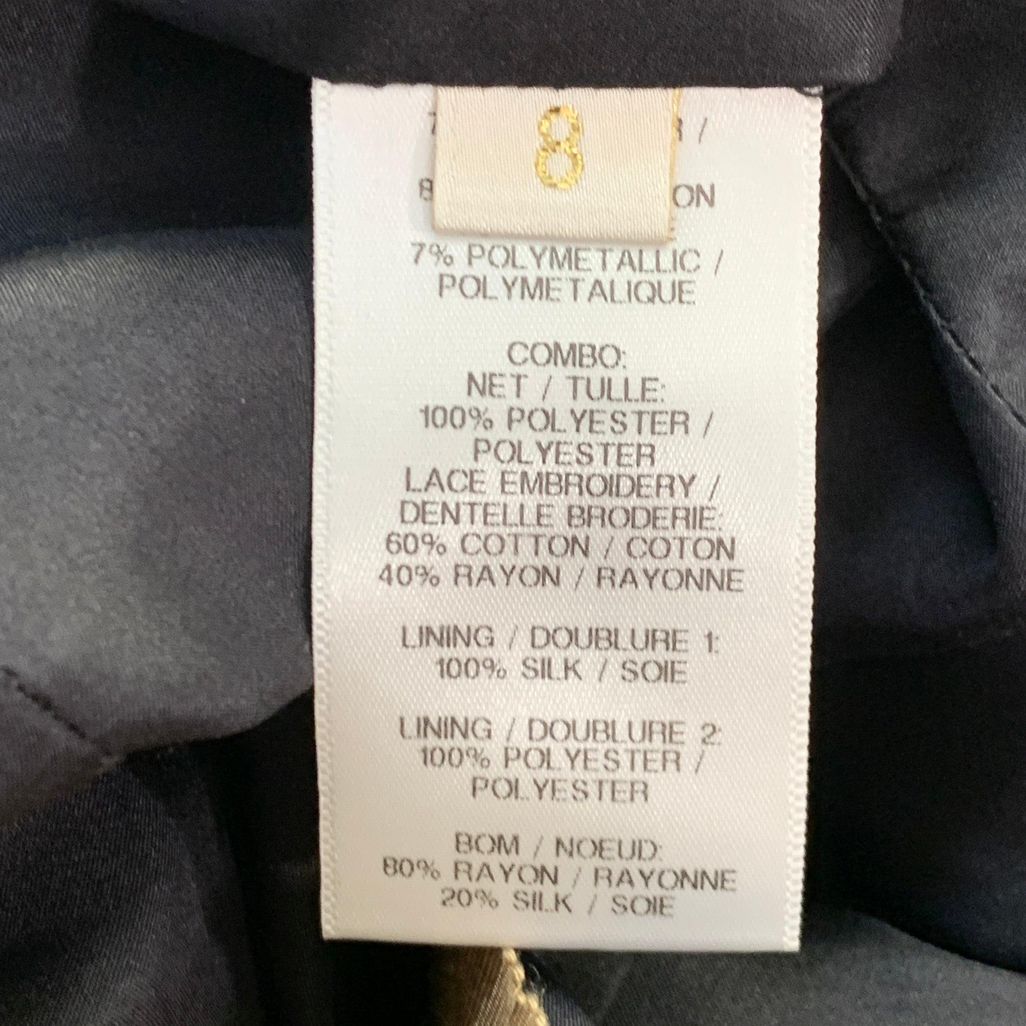 MARCHESA Größe 4 Schwarz Sage Gold Abstrakt Floral Jacquard Trägerlos Langes Abendkleid im Angebot 2
