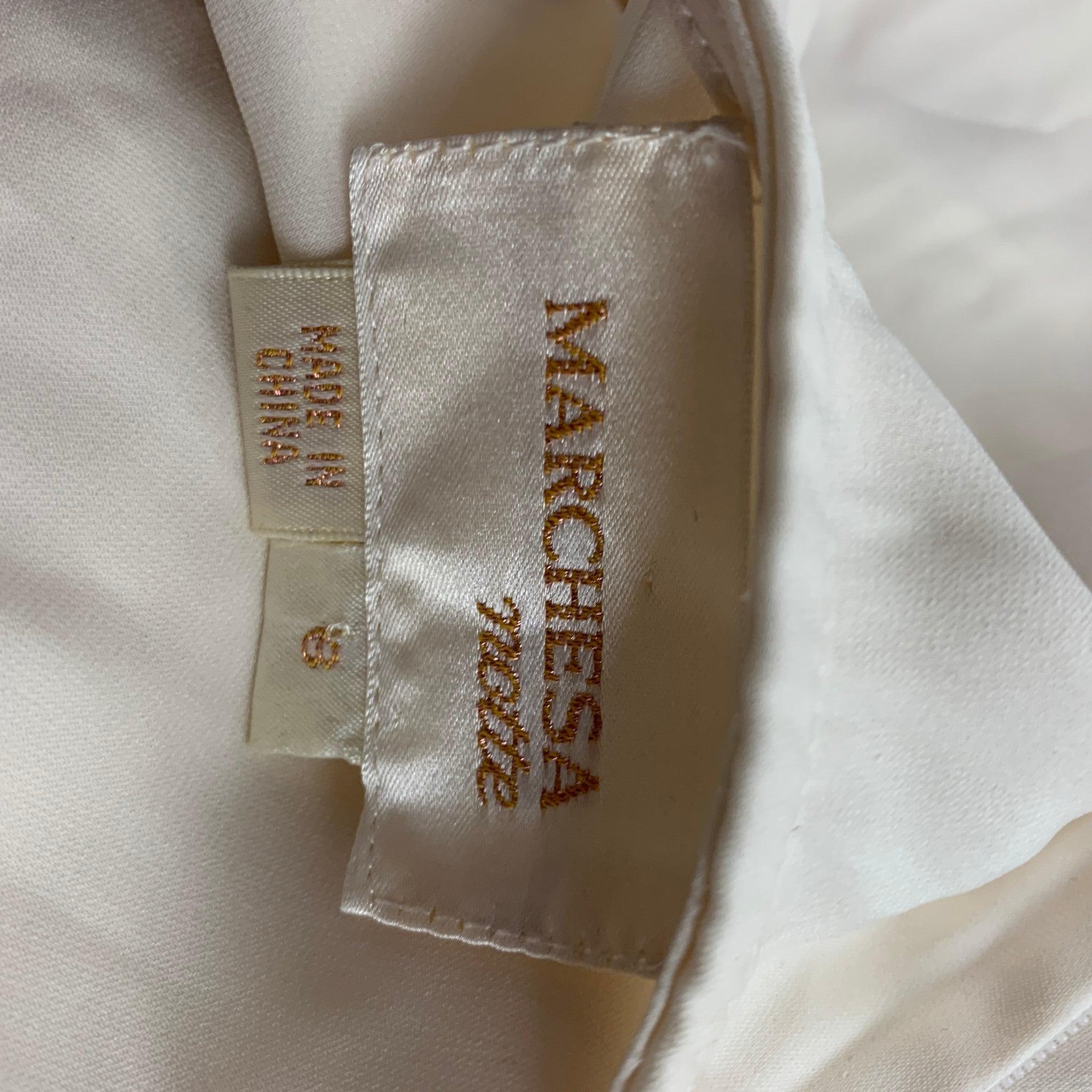 MARCHESA Size M White Cream Floral Sheath Dress For Sale 1